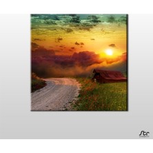 Technopa Bulut Arkası Güneş Kanvas Tablo 25 x 25 cm