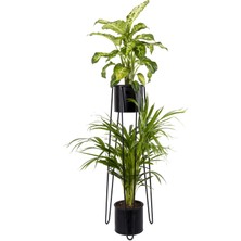 My Moon 3’lü Dekoratif Çiçeklik Ferforje Metal Ayaklı Çiçeklik Saksılık Seti Siyah Ms-1