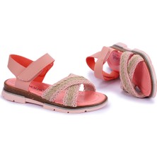 Kiko Kids Şb 2843-47 Orto Pedik Kız Çocuk Sandalet Terlik Pudra
