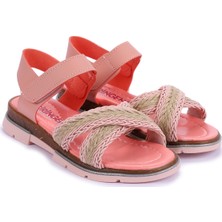 Kiko Kids Şb 2843-47 Orto Pedik Kız Çocuk Sandalet Terlik Pudra