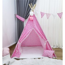 bebeğimister Pamuk %100 Ahşap Çocuk Oyun Çadırı Kızılderili Çadırı Oyun Evi Devrilmez