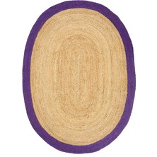 Dolce Vita Halı Agra Jüt Purple Oval El Dokuma Halısı 80 x 150 cm