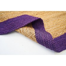 Dolce Vita Halı Agra Jüt Purple Oval El Dokuma Halısı 80 x 150 cm