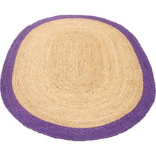 Dolce Vita Halı Agra Jüt Purple Oval El Dokuma Halısı 120 x 180 cm