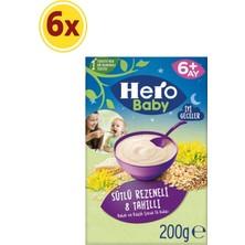 Hero Baby Sütlü 8 Tahıllı Rezeneli Kaşık Mama 200 gr x 6 Adet