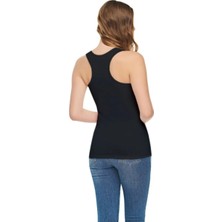 Tutku Elit Siyah 6 Lı  Paket  Kadın Modal Likralı Pamuklu Askılı Sporcu Atlet Tekli Ambalaj 2003