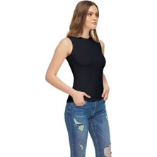 Tutku Elit Siyah 3 Lü  Paket Elestan Pamuklu Likralı Sıfır Kol Body Atlet  2201