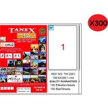 Tanex TW-2001 Laser Etiket 300'LÜ 199,6 x 289,1 mm