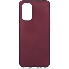 Smcase Oppo Reno5 5g Kılıf Premier Silikon Mat Koruma+Nano Glass Mürdüm