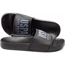 U.S. Polo Assn. 101018674 Gusty Siyah Erkek Terlik PU Malzeme ile Günlük Kullanım için Rahat