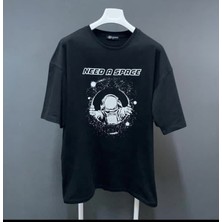 Amor Man Need A Space Uzay Baskılı Bol Kesim Oversize Pamuk Renk Atmayan Yeni Trend Erkek Tşört