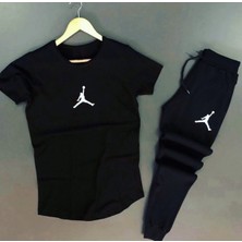 Amor Man Jordan Dijital Baskılı Slim Fit Dar Kesim Çift Cep Kısa Kollu Outdoor Erkek Eşofman Takımı