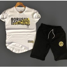 Amor Man Borussıa Dortmund Dijital Baskılı Pamuk  Erkek Tşört Bermuda Şort