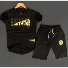 Amor Man Borussıa Dortmund Dijital Baskılı Nefes Alan Pamuk Erkek Outdoor Bermuda Şort Takım