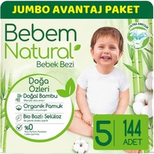 Bebem Bebek Bezi Natural Jumbo Avantaj Pk Beden:5 (11-18KG) Junior 144 Lü