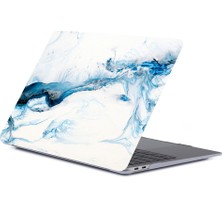 Codegen Apple 13" Macbook Pro A2338 M1 Mavi Mermer Kılıf Koruyucu Kapak CMPTM-133BM