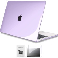 Codegen Apple 13" Macbook Air A1932 A2179 A2337 M1 Kristal Mor Kılıf Koruyucu + Ekran Filmi