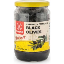 The Mill Gurme Doğal Fermente Siyah Zeytin 450 g Cam Kavanoz - Çekirdekli - Kuzey Ege Bölgesi Zeytinleri - Doğal Olarak İşlenmiş - Tek Orijinli - Veganlara Uygun - Etli - Lezzetli