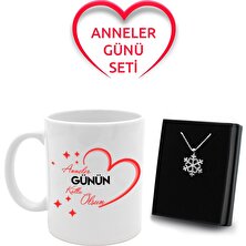 VegaGiftShop Anneler Gününe Özel Kupa & Gümüş Kaplama Kar Tanesi Kolye