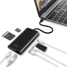 Omars Type-C To 3 Port USB 3.0 HDMI Ethernet Sd Tf Kart Okuyucu Hub Çoklayıcı