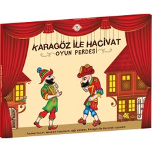 Tes Karagöz Hacivat Oyun Perdesi Büyük, 5 Figür ve 5 Maskeli