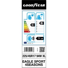 Goodyear 225/45 R17 94W XL Eagle Sport Fp Oto 4 Mevsim Lastiği ( Üretim Yılı: 2023 )