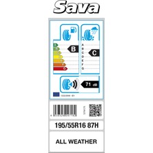 Sava 195/55 R16 87H All Weather Oto 4 Mevsim Lastiği ( Üretim Yılı: 2023 )