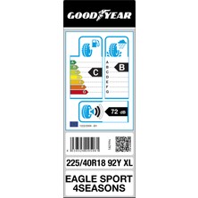 Goodyear 225/40 R18 92Y XL Eagle Sport Oto 4 Mevsim Lastiği ( Üretim Yılı: 2023 )