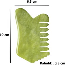 Ankaflex Yeşim Taşı Gua Sha Tırtıklı Masaj Aleti Doğal Taş Tarak Yüz ve Cilt Bakımı Combo Masaj Aleti