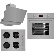 Ferre 8+1 Fonk. Turbo Digital Emaye Izg. Gri Set ( G 2140 Ce + 8008+ D031)