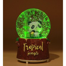 Hediye Biziz Tropical Panda Işıklı Müzikli Kar Motorlu Büyük Boy Kar Küresi