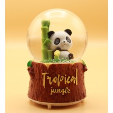 Hediye Biziz Tropical Panda Işıklı Müzikli Kar Motorlu Büyük Boy Kar Küresi