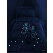 Özdilek Unicorn Dream Fosforlu Tek Kişilik Nevresim Takımı Mavi