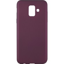 Nettech Samsung Galaxy A600 A6 2018 Uyumlu Suide Silikon Kılıf Mürdüm