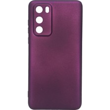 Nettech Huawei P40 Uyumlu Suide Silikon Kılıf Mürdüm