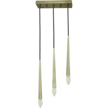 Modi Lighting 3'lü Konik Borulu Sıralı Sarkıt Modern Avize C