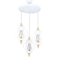 Modi Lighting 3’lü Damla Yuvarlak Beyaz Sarkıt Avize