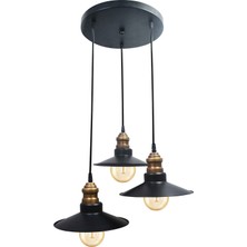 Modi Lighting 3'lü Eskitme Siyah Avize MOD-AV-4438-3BSY