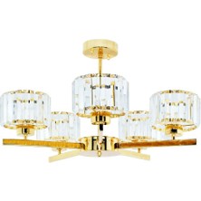 Modi Lighting 5’li Venus Gold Kristal Taşlı Modern Avize