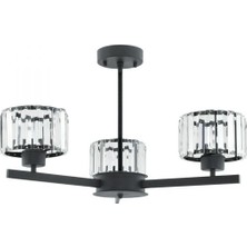 Modi Lighting 3’lü Venus Siyah Kristal Taşlı Modern Avize