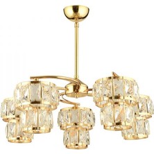 Modi Lighting Alfa 5’li Kristalli Gold Avize 50CM