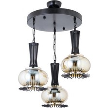 Modi Lighting Neptun 3’lü Yuavarlak Siyah Sarkıt Avize