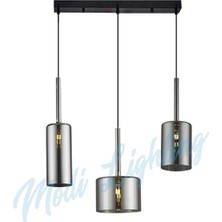 Modi Lighting Füme Camlı 3'lü Sıralı Sarkıt Avize MOD-AV-4443-3FSS