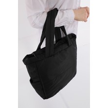 AlbiTerlik Albishoes Kabartma Puf Kumaş Çanta Siyah