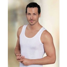 Şahinler - Beyaz Kalın Askılı U Yaka Pamuklu Erkek Atlet 6lı Ekonomik Paket ME020