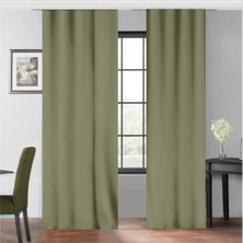 Evdepo Home Su Yeşili Petek Kadife Dokulu Fon Perde Pilesiz Düz Dikişli Ekstrafor Büzgü  80 x 240 cm