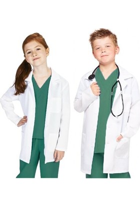 Arslan İş Elbiseleri Beyaz Kız-Erkek Çocuk Doktor, Laboratuvar Önlüğü