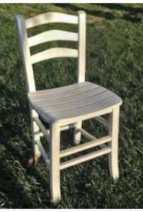 Buluyo Tahta Sandalye Beyaz Alaçatı Modeli