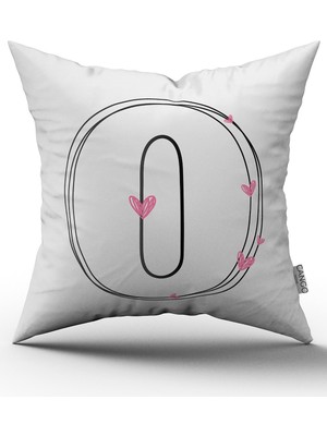 Cango Home Kalpli Harfli Kırlent Kılıfı - O Harfi