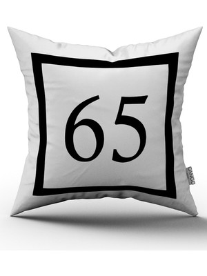 Cango Home Siyah Beyaz Rakamlı Dijital Baskı Kırlent Kılıfı 65